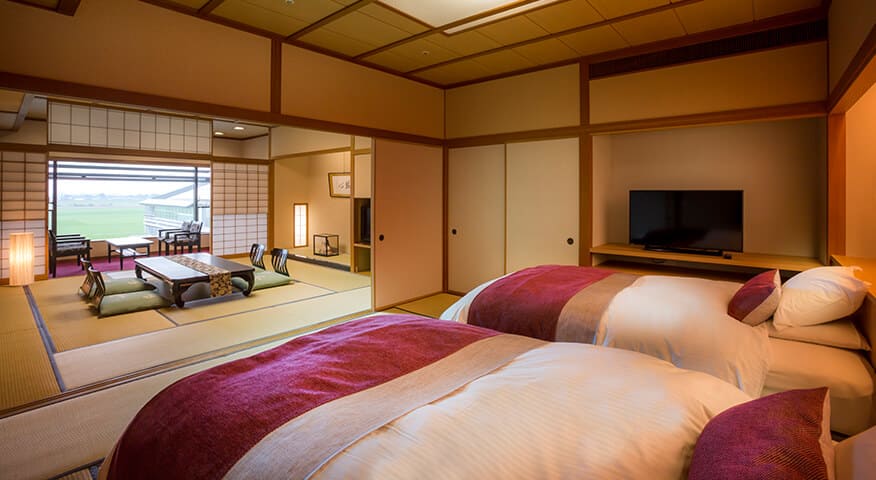 Japanese style room 12.5 tatami mats + twin bed type